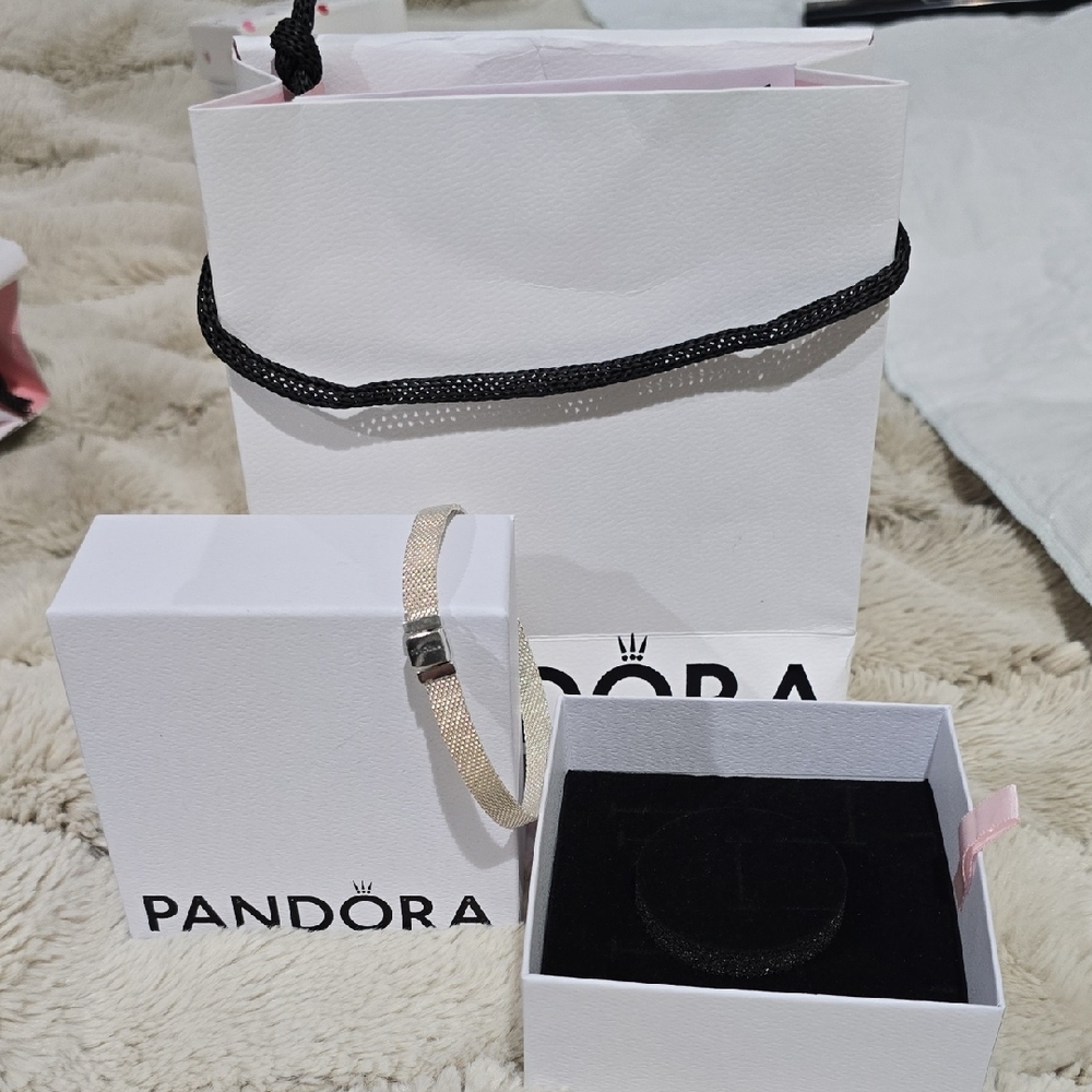 Pandora Silver Mesh Bracelet. NWT - Picture 3 of 7